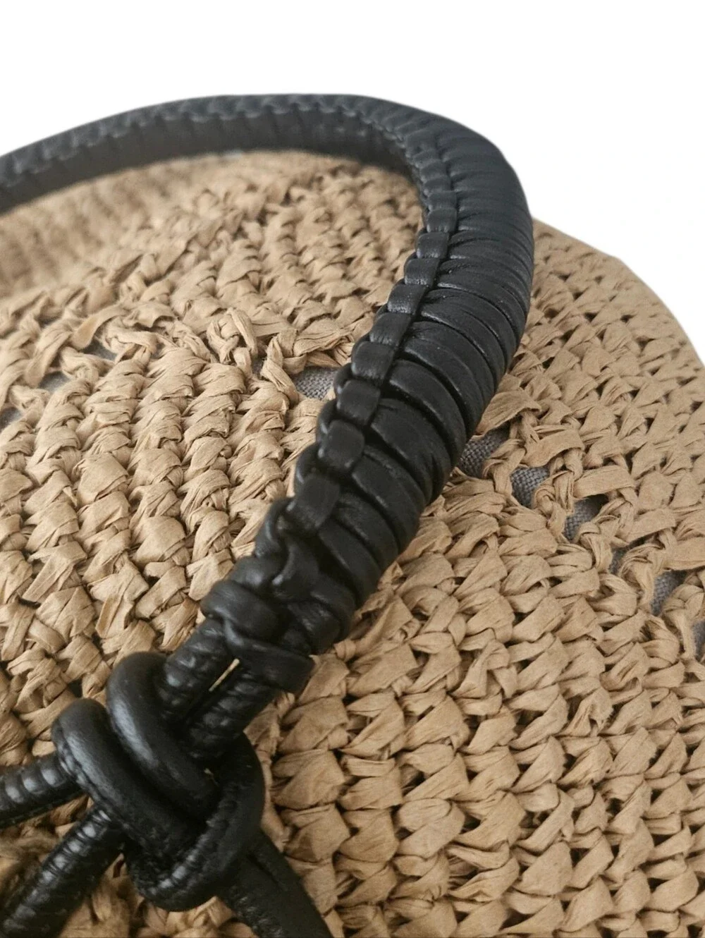Madewell The Camren Straw Bag With Black Handwoven Leather Handle